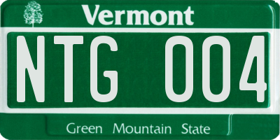 VT license plate NTG004