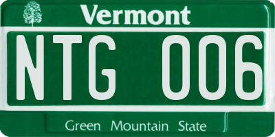 VT license plate NTG006