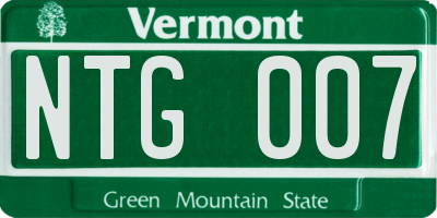 VT license plate NTG007