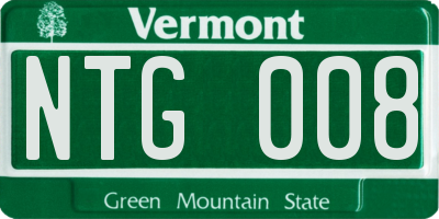 VT license plate NTG008