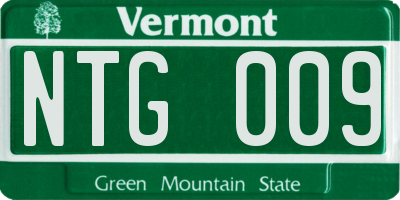 VT license plate NTG009