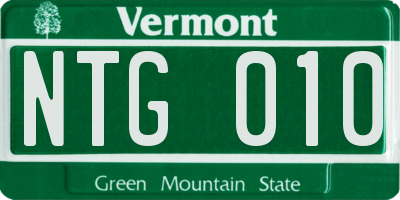 VT license plate NTG010