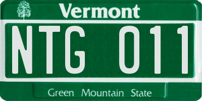VT license plate NTG011