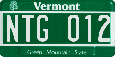 VT license plate NTG012