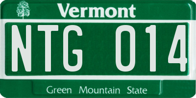 VT license plate NTG014