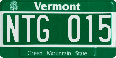VT license plate NTG015