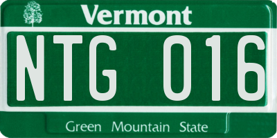 VT license plate NTG016