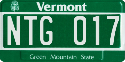 VT license plate NTG017