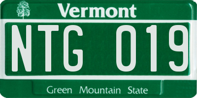 VT license plate NTG019