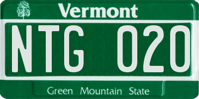 VT license plate NTG020