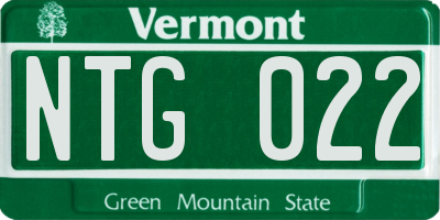 VT license plate NTG022