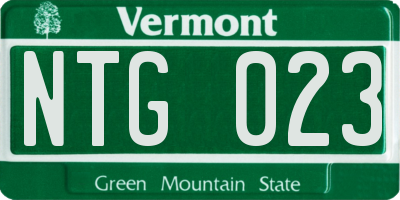 VT license plate NTG023