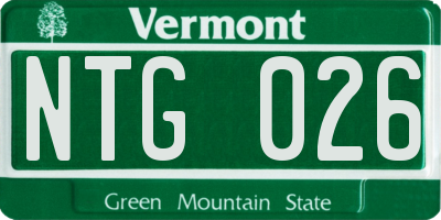 VT license plate NTG026