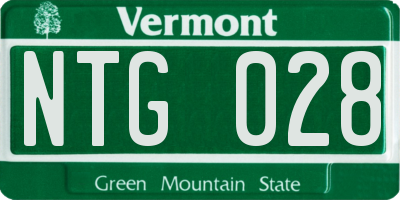VT license plate NTG028