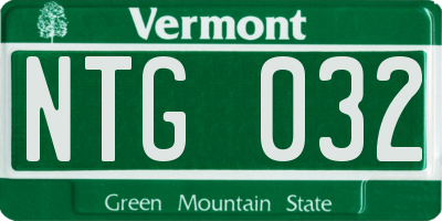 VT license plate NTG032