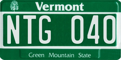 VT license plate NTG040