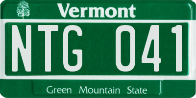 VT license plate NTG041