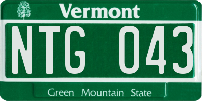 VT license plate NTG043