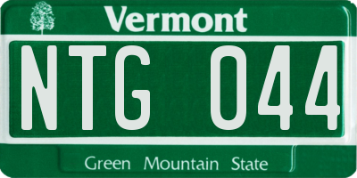 VT license plate NTG044