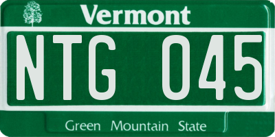 VT license plate NTG045