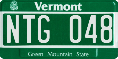 VT license plate NTG048