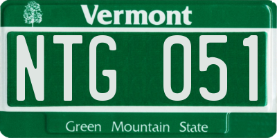 VT license plate NTG051