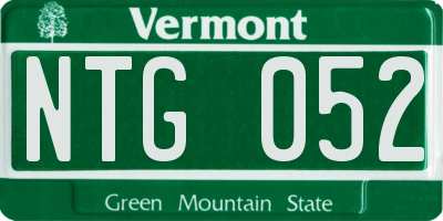 VT license plate NTG052