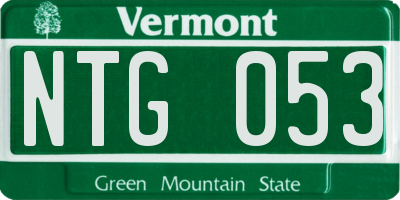 VT license plate NTG053