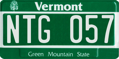 VT license plate NTG057