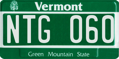 VT license plate NTG060