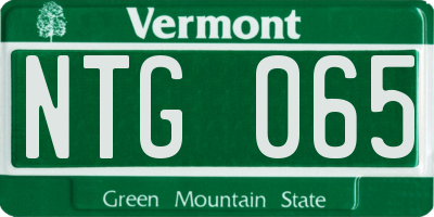VT license plate NTG065