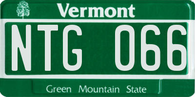 VT license plate NTG066