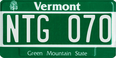VT license plate NTG070