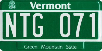 VT license plate NTG071