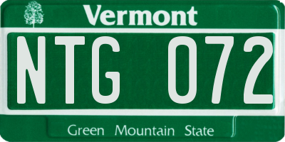 VT license plate NTG072