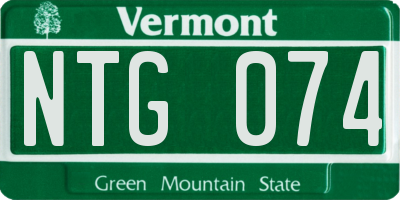 VT license plate NTG074