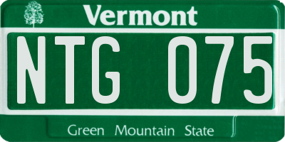 VT license plate NTG075