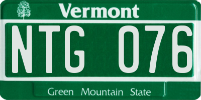 VT license plate NTG076