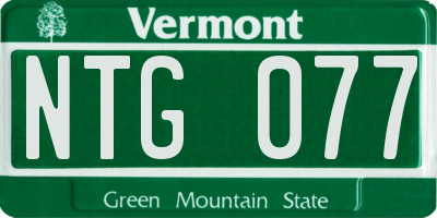 VT license plate NTG077