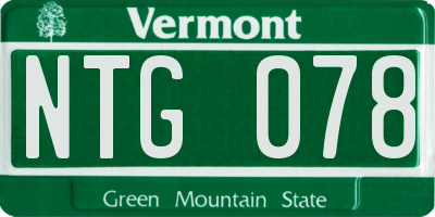 VT license plate NTG078