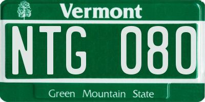 VT license plate NTG080