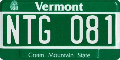 VT license plate NTG081