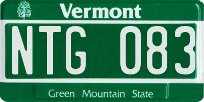 VT license plate NTG083