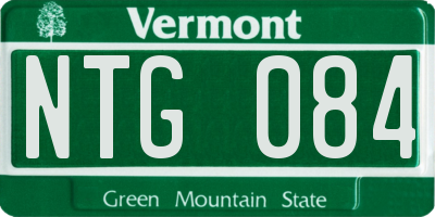 VT license plate NTG084