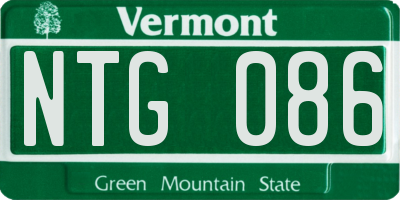 VT license plate NTG086