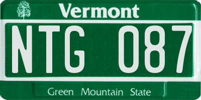 VT license plate NTG087