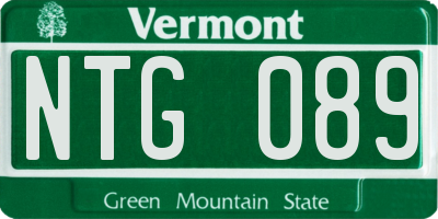 VT license plate NTG089