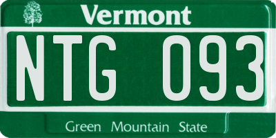 VT license plate NTG093