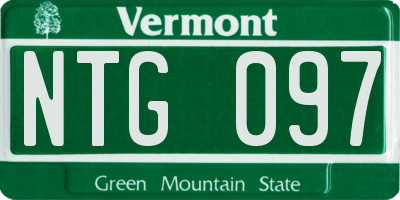 VT license plate NTG097