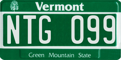 VT license plate NTG099